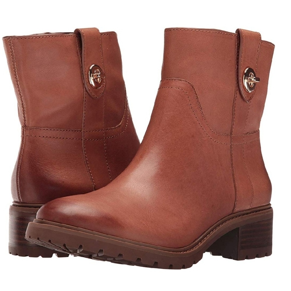 COACH GEORGETTA LIGHT SADDLE CALFSKIN LEATHER BOOT